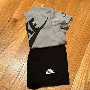 Nike Black and Gray Logo Tee